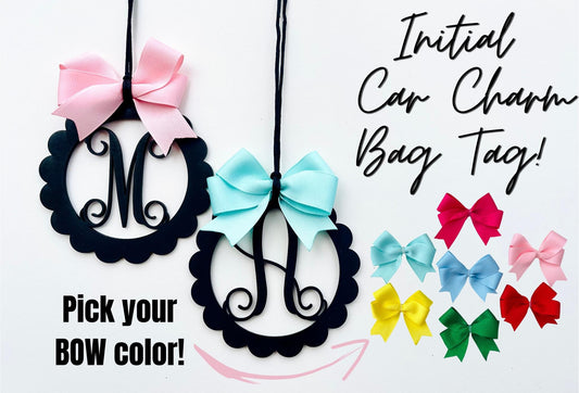 Personalized Initial Car Charm/Bag Tag
