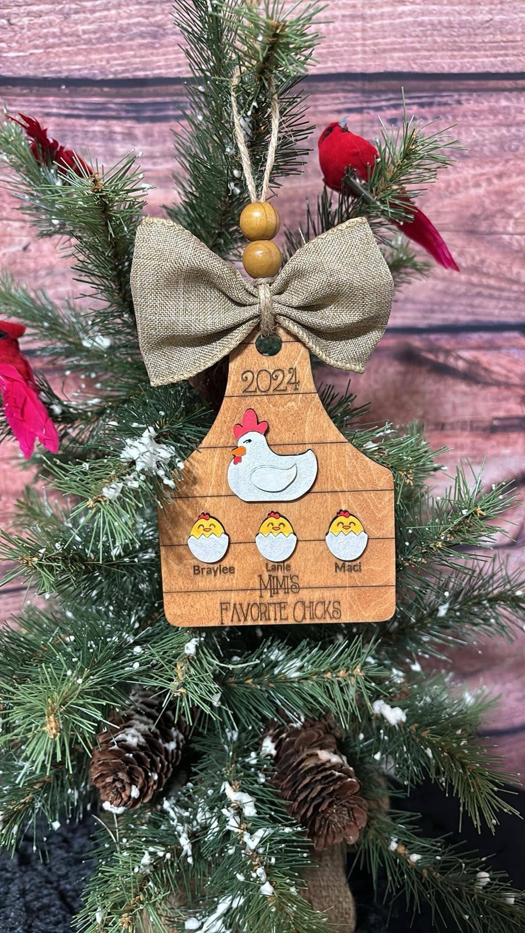 Chicken family ornament