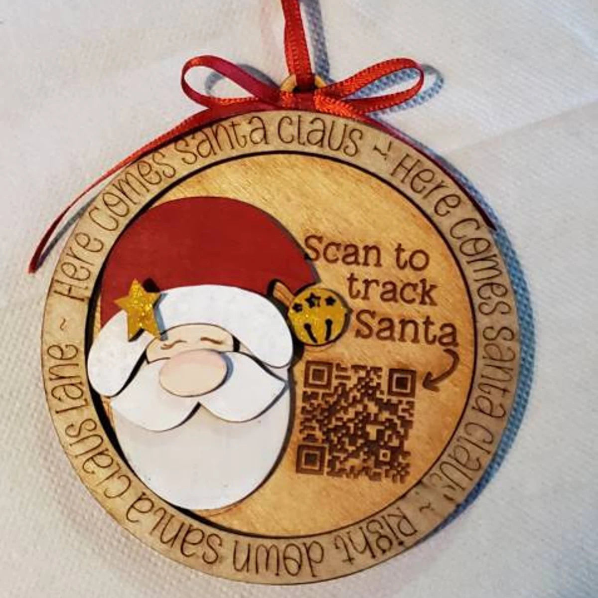 3D Santa tracker ornament