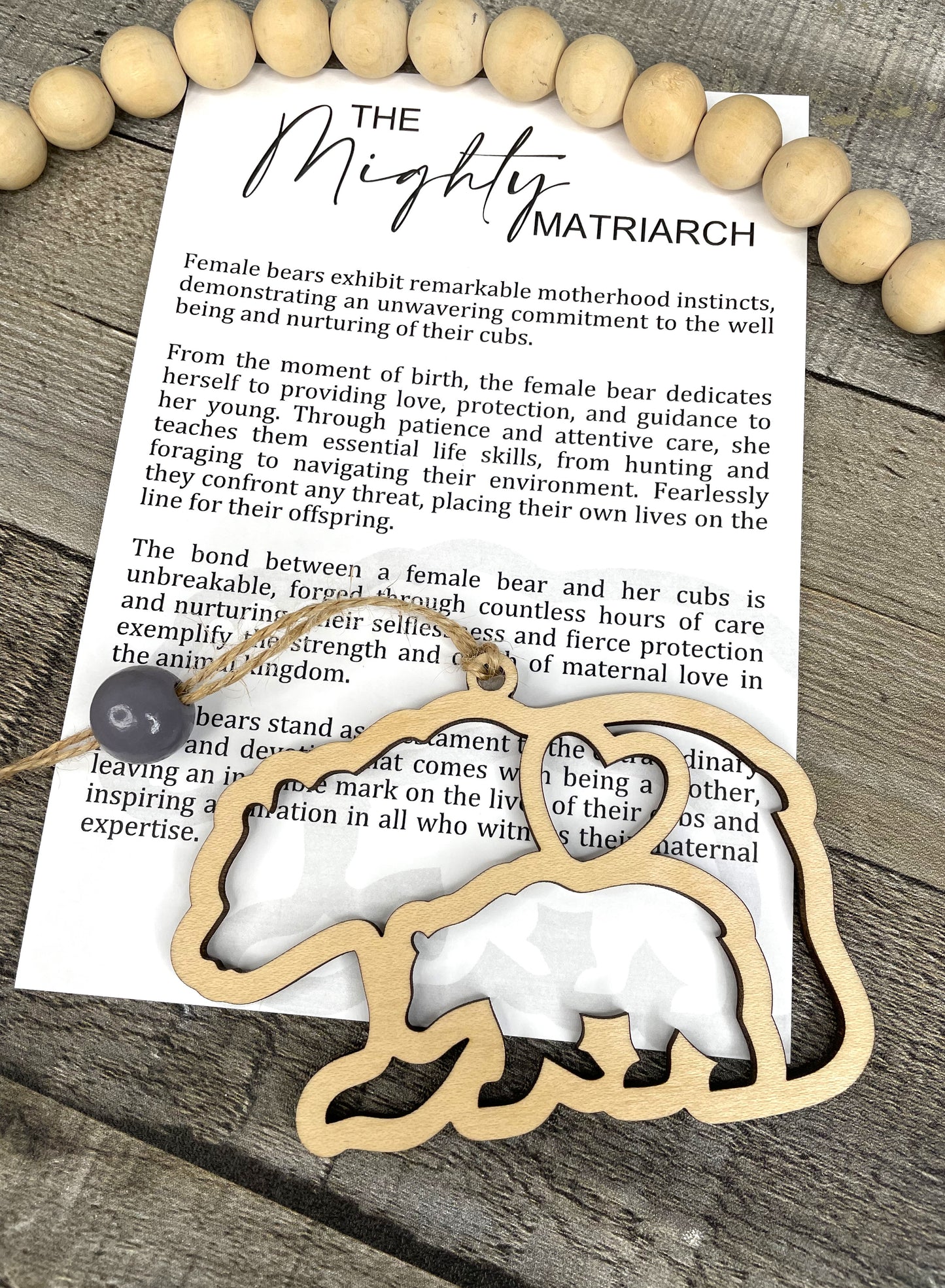 The Mighty Matriarch Bear Car Charm