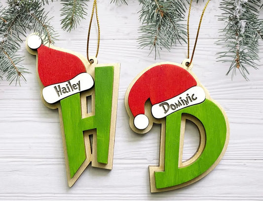 Green guy inspired letter ornament