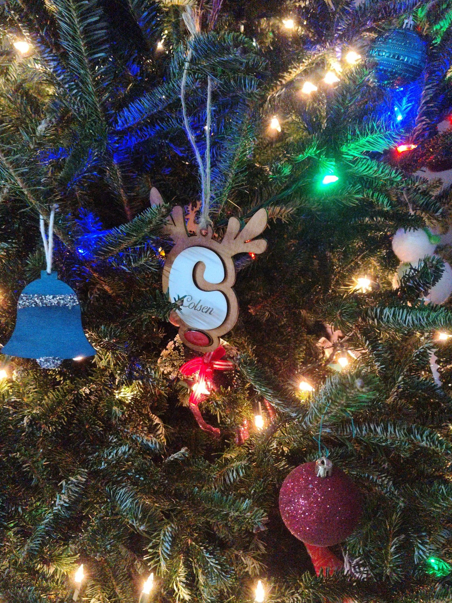 Reindeer initial ornament