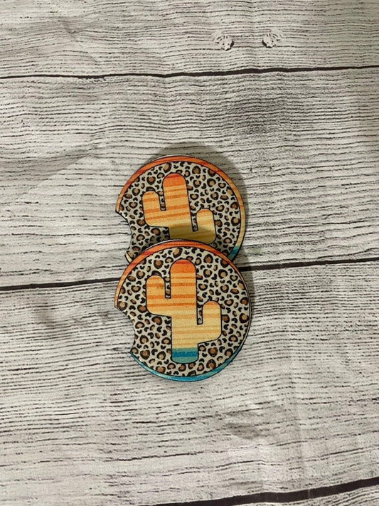 Cactus & Cheetah Car Coasters